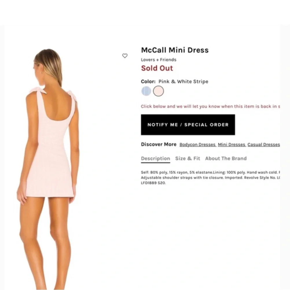 Lovers + Friends McCall Mini Dress Size M
Pink and White Stripe Sleeveless - Picture 9 of 11